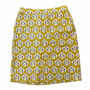 Boden Mustard Floral Pencil Skirt